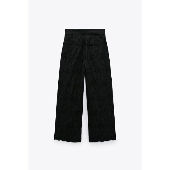 ZARA Openwork Pants Black New - Picture 7 of 13